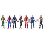 Figurine Miniature - Personnage Miniature Maxi Pack Avengers 7 figurines de 30 cm. 5 accessoires. Marvel Avengers Titan Hero Series