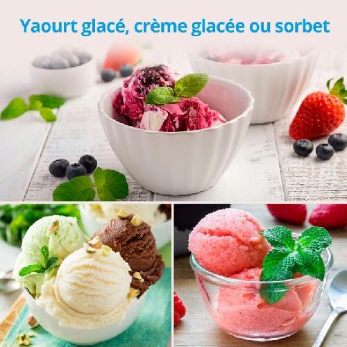 Sorbetiere - Machine A Glace MEDION Sorbetiere et yaourtiere électrique en aluminium avec compresseur. machine a glace d'une capacité d'1.5 litre (correspond a