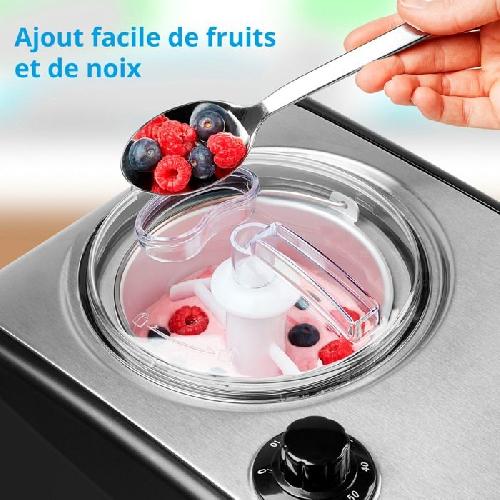 Sorbetiere - Machine A Glace MEDION Sorbetiere et yaourtiere électrique en aluminium avec compresseur. machine a glace d'une capacité d'1.5 litre (correspond a