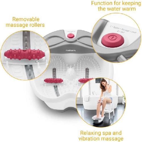 Thalasso Pieds - Mains MEDISANA -  FS 300 - Bain pour pieds - Blanc - Massage spa et vibration relaxant