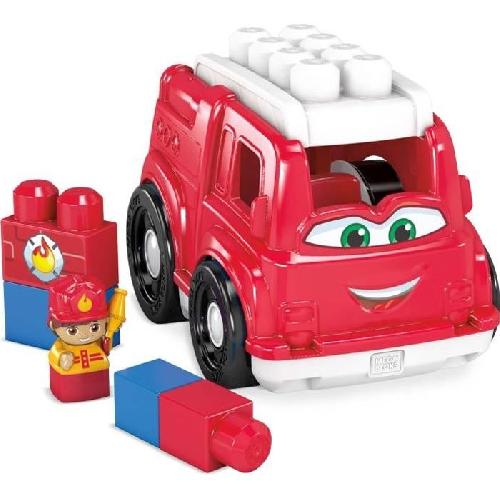 Vehicule - Engin Terrestre  A Construire MEGA BLOKS First Builders Lil'Véhicule Le camion de pompier - 6 blocs - 12 mois et +