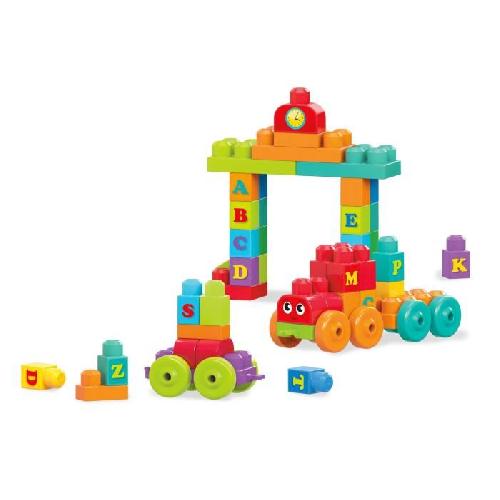 Forme A Trier - Forme A Agencer - Boite A Forme - Pyramide-gigogne Mega Bloks - Le Train de l'Alphabet - Jouet de construction - 12 mois et + FWK22