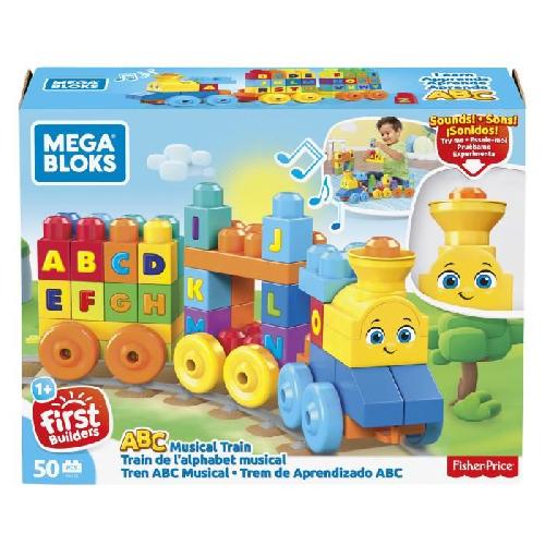 Forme A Trier - Forme A Agencer - Boite A Forme - Pyramide-gigogne Mega Bloks - Le Train de l'Alphabet - Jouet de construction - 12 mois et + FWK22