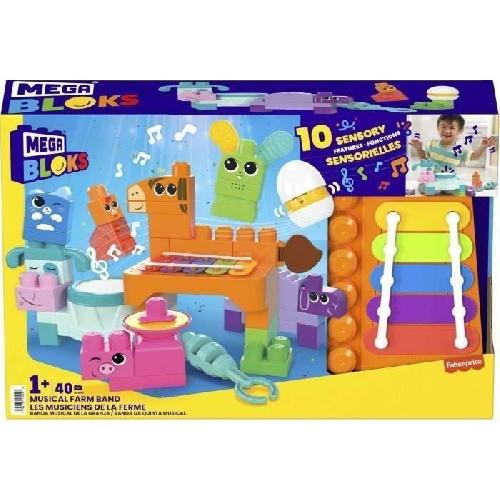 Jeu D'assemblage - Jeu De Construction - Jeu De Manipulation MEGA BLOKS-Les Musiciens de la Ferme-Jouet sensoriel -45 pcs- HPB46