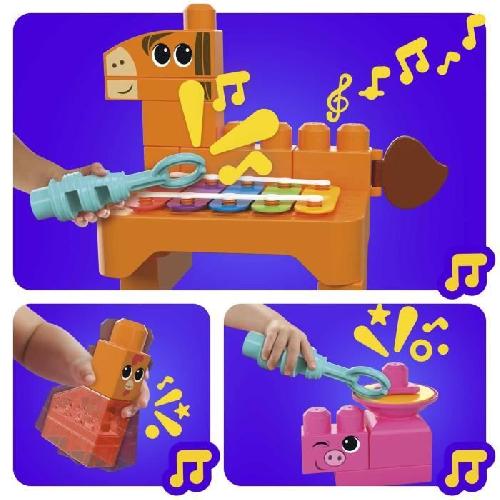 Jeu D'assemblage - Jeu De Construction - Jeu De Manipulation MEGA BLOKS-Les Musiciens de la Ferme-Jouet sensoriel -45 pcs- HPB46