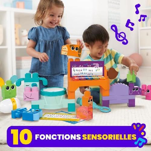 Jeu D'assemblage - Jeu De Construction - Jeu De Manipulation MEGA BLOKS-Les Musiciens de la Ferme-Jouet sensoriel -45 pcs- HPB46