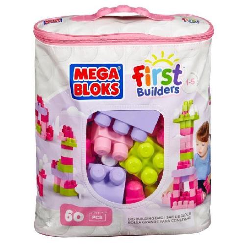 Jeu D'assemblage - Jeu De Construction - Jeu De Manipulation Mega Bloks - Sac Medium Rose 60 briques - Briques de construction  - 12 mois et + DCH54