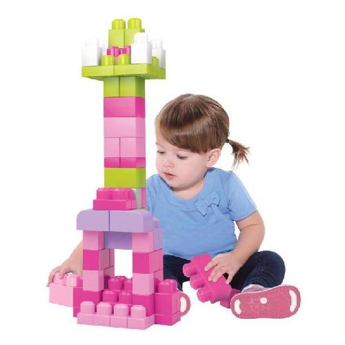 Jeu D'assemblage - Jeu De Construction - Jeu De Manipulation Mega Bloks - Sac Medium Rose 60 briques - Briques de construction  - 12 mois et + DCH54