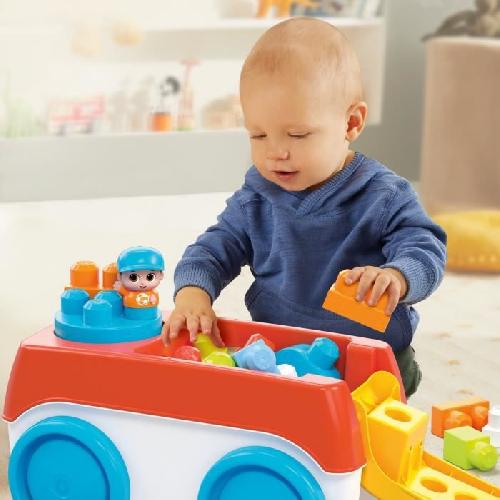 Vehicule - Engin Terrestre  A Construire Mega Bloks - Tourni Wagon - jouet de construction - 1er age - 12 mois et +