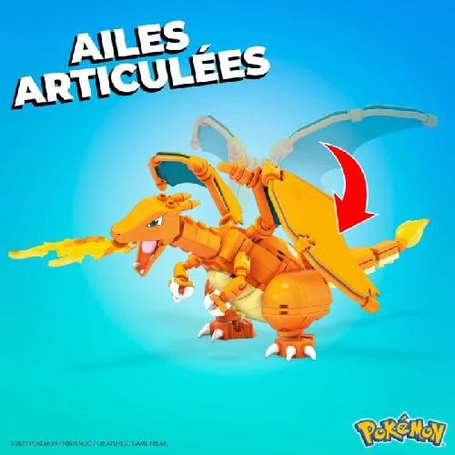 Jeu D'assemblage - Jeu De Construction - Jeu De Manipulation Mega Construx-Coffret Évolution Salameche-Pokémon HFG06