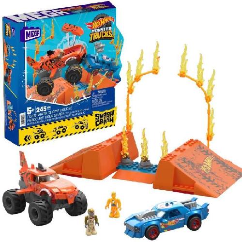 Vehicule - Engin Terrestre  A Construire MEGA Hot Wheels - Parcours Tiger Shark Chocs et Fracas - Jouet de construction - 5 ans et + HKF88