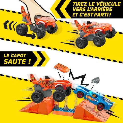 Vehicule - Engin Terrestre  A Construire MEGA Hot Wheels - Parcours Tiger Shark Chocs et Fracas - Jouet de construction - 5 ans et + HKF88