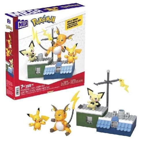 Jeu D'assemblage - Jeu De Construction - Jeu De Manipulation MEGA Pokémon-Coffret de construction Pikachu-Coffret avec 3 figurines articulées (160 pieces) pour enfants HKT23