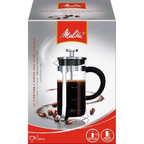Cafetiere - Theiere - Chocolatiere MELITTA Cafetiere a piston Micro-Ondable Premium en verre et inox 3 tasses