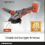 Meuleuse Meuleuse d'angle sans fil de 20V - Dual Power - POWDP35100 - Disque Abrasif O115mm - Compacte - sans batterie ni chargeur