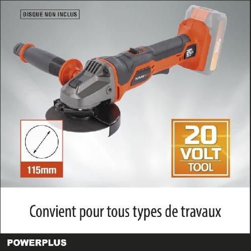 Meuleuse Meuleuse d'angle sans fil de 20V - Dual Power - POWDP35100 - Disque Abrasif O115mm - Compacte - sans batterie ni chargeur