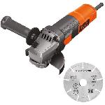 Meuleuse filaire - BLACK et DECKER - BEG220A1-QS - 900 W - 125 mm + 1 Disque