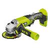 Meuleuse RYOBI - Meuleuse d'angle 18V ONE+ 115 mm - 7 500 tr/min - poignée auxiliaire - Livrée avec 1 disque a ébarber - R18AG-0