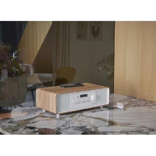 Chaine Hi-fi Micro-chaine Bluetooth - THOMSON - Blanche et Noire - Radio FM-CD-MP3-USB. 60W. Egaliseur