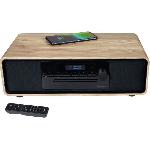 Chaine Hi-fi Micro-chaine Bluetooth - THOMSON - Bois-Noir - Radio FM-DAB+-CD-MP3-USB-Induction. 60W. Affichage LCD. Telecommande. Alim. 230V