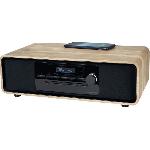 Chaine Hi-fi Micro-chaine Bluetooth - THOMSON - Bois-Noir - Radio FM-DAB+-CD-MP3-USB-Induction. 60W. Affichage LCD. Telecommande. Alim. 230V