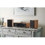 Chaine Hi-fi Micro-chaine Bluetooth - THOMSON - Bois-Noir - Radio FM-DAB+-CD-MP3-USB-Induction. 60W. Affichage LCD. Telecommande. Alim. 230V