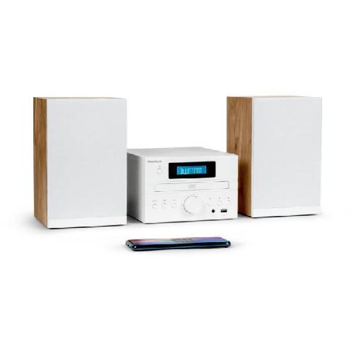 Chaine Hi-fi Microchaine - THOMSON - COSY MIC121BT - Lecteur CD. Bluetooth. Radio FM. MP3. USB - Bois et Blanc