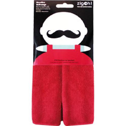 Eponge - Peau De Chamois - Microfibre - Chiffon Microfibre multi-usages - Rouge - Zigoh