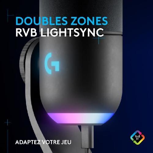 Microphone Pc Microphone Gaming - LOGITECH G - YETI GX - Streaming - RVB dynamique avec LIGHTSYNC - Pour PC/MAC - Noir