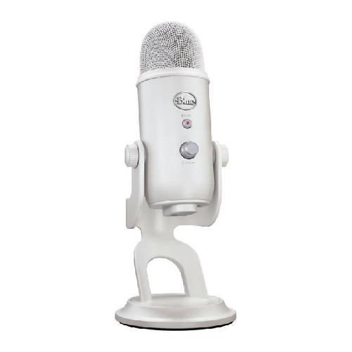 Microphone Pc Microphone Logitech Blue Yeti Microphone Gaming USB pour Streaming Premium. Podcast. Studio avec Themes Streamlabs Exclusifs - White