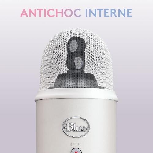 Microphone Pc Microphone Logitech Blue Yeti Microphone Gaming USB pour Streaming Premium. Podcast. Studio avec Themes Streamlabs Exclusifs - White