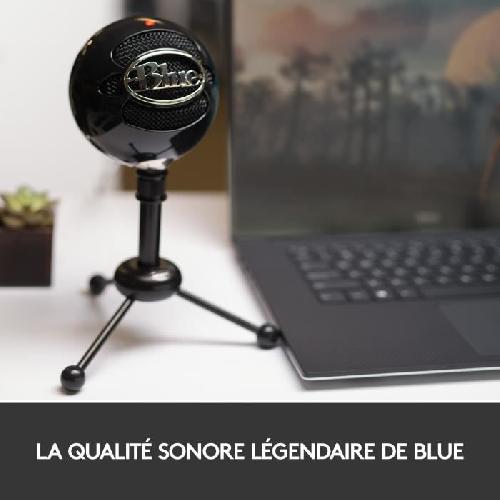 Microphone Pc Microphone USB Blue Snowball pour Enregistrement. Streaming. Podcast. Gaming sur PC et Mac - Noir