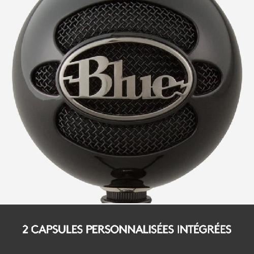 Microphone Pc Microphone USB Blue Snowball pour Enregistrement. Streaming. Podcast. Gaming sur PC et Mac - Noir