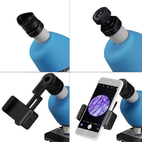 Microscope Microscope 40x-640x - BRESSER JUNIOR - Eclairage LED - kit d'experimentation - bleu