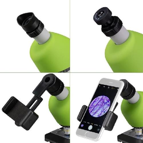 Microscope Microscope 40x-640x - BRESSER JUNIOR - Eclairage LED - kit d'experimentation - vert