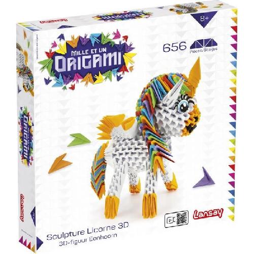 Jeu De Origami Mille Et Un Origami - Sculpture Licorne 3D - Pliage & Sculpture - Lansay