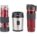 Mini blender avec gourdes incluses - HKoeNIG - SMOO9 - 570 ml - 300 W - Sans BPA - Noir