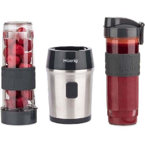 Blender Mini blender avec gourdes incluses - HKoeNIG - SMOO9 - 570 ml - 300 W - Sans BPA - Noir