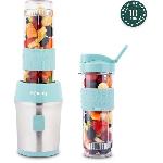 Blender Mini blender - H.KoeNIG - SMOO16 - 300 W - 570 mL - Sans BPA - Bleu pastel - 2 gourdes incluses