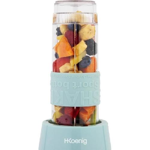 Blender Mini blender - H.KoeNIG - SMOO16 - 300 W - 570 mL - Sans BPA - Bleu pastel - 2 gourdes incluses