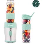 Blender Mini blender - H.KoeNIG - SMOO18 - 300 W - 570 mL - Vert pastel - Gourdes incluses - Sans BPA