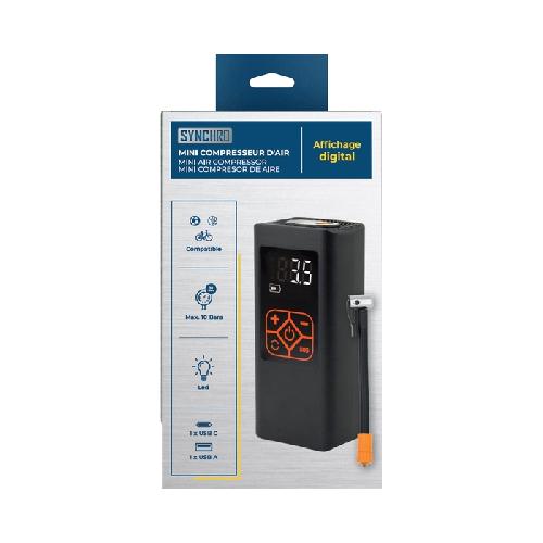 Compresseur Auto Mini compresseur gonfleur nomade rechargeable SYNCHRO