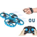 Aviation A Construire Mini drone lumineux avec double telecommande - FLYBOTIC - Looping 360 - Bleu