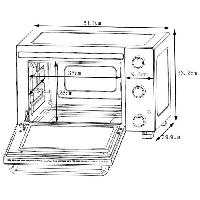 Mini-four - Rotissoire CONTINENTAL EDISON CEMF35W - Minifour électrique 35L blanc  - 1500W - Rotissoire. Convection naturelle