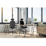 MIRAGE Chaise de bureau avec Tetiere - Tissu Noir - 69 x 70 x 127 cm
