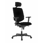 MIRAGE Chaise de bureau avec Tetiere - Tissu Noir - 69 x 70 x 127 cm