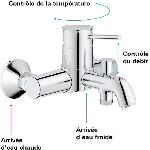 Robinetterie De Salle De Bain Mitigeur monocommande Bain - Douche mural GROHE - Finition Chrome - Profondeur 191 mm