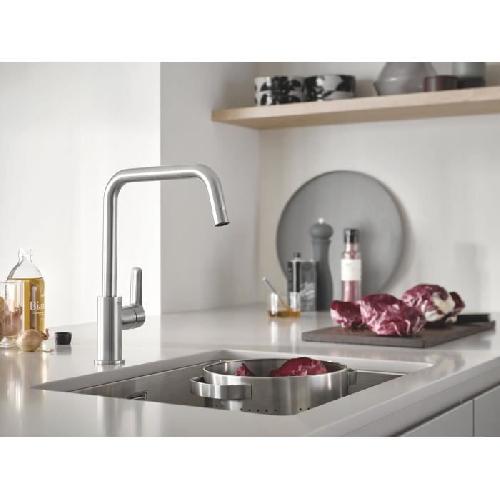Robinetterie De Cuisine Mitigeur monocommande Evier - GROHE - Supersteel - Pivotant - Hauteur 310mm