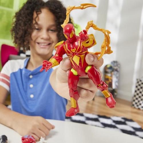 Figurine Miniature - Personnage Miniature MixMashers Iron Spider Deluxe. figurine 12 cm personnalisable a melanger et combiner avec accessoires. Marvel. des 4 ans