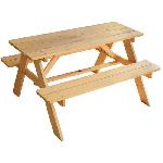 Mobilier de jardin - FUN HOUSE - Table pique-nique en bois H.53 x L.95 x P.100 cm - Montage facile !